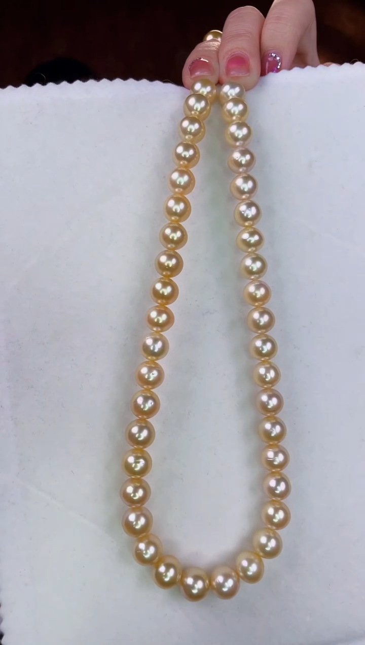 【闪购商品】海水珍珠项链14K金镶嵌金珠10-11mm