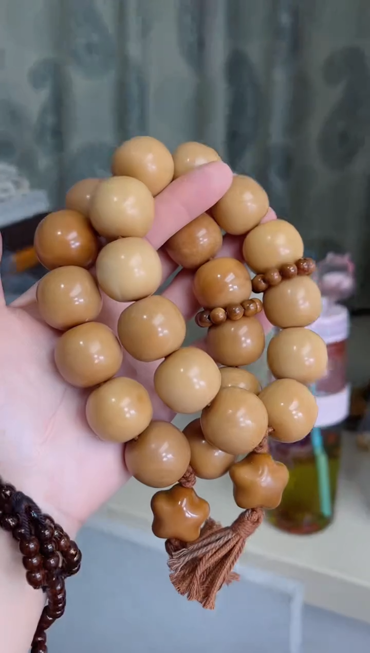 菩提根/象牙果手串x92象牙果风化桶珠21*22手持瑕疵不补