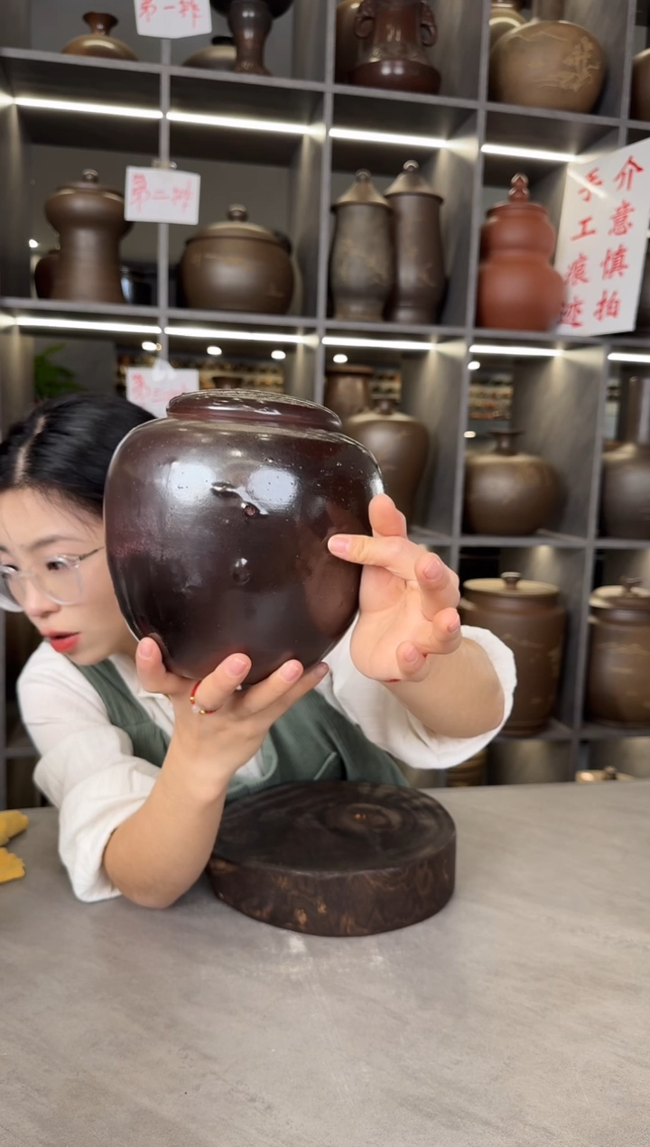 【闪购商品】罐本陶手作泥兴陶手工柴烧圆罐8两装（瑕疵