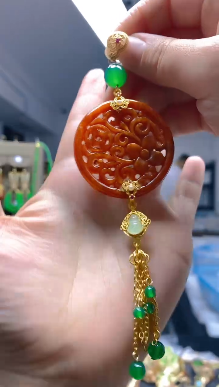 【闪购商品】翡翠耳饰合金0147翡翠压襟