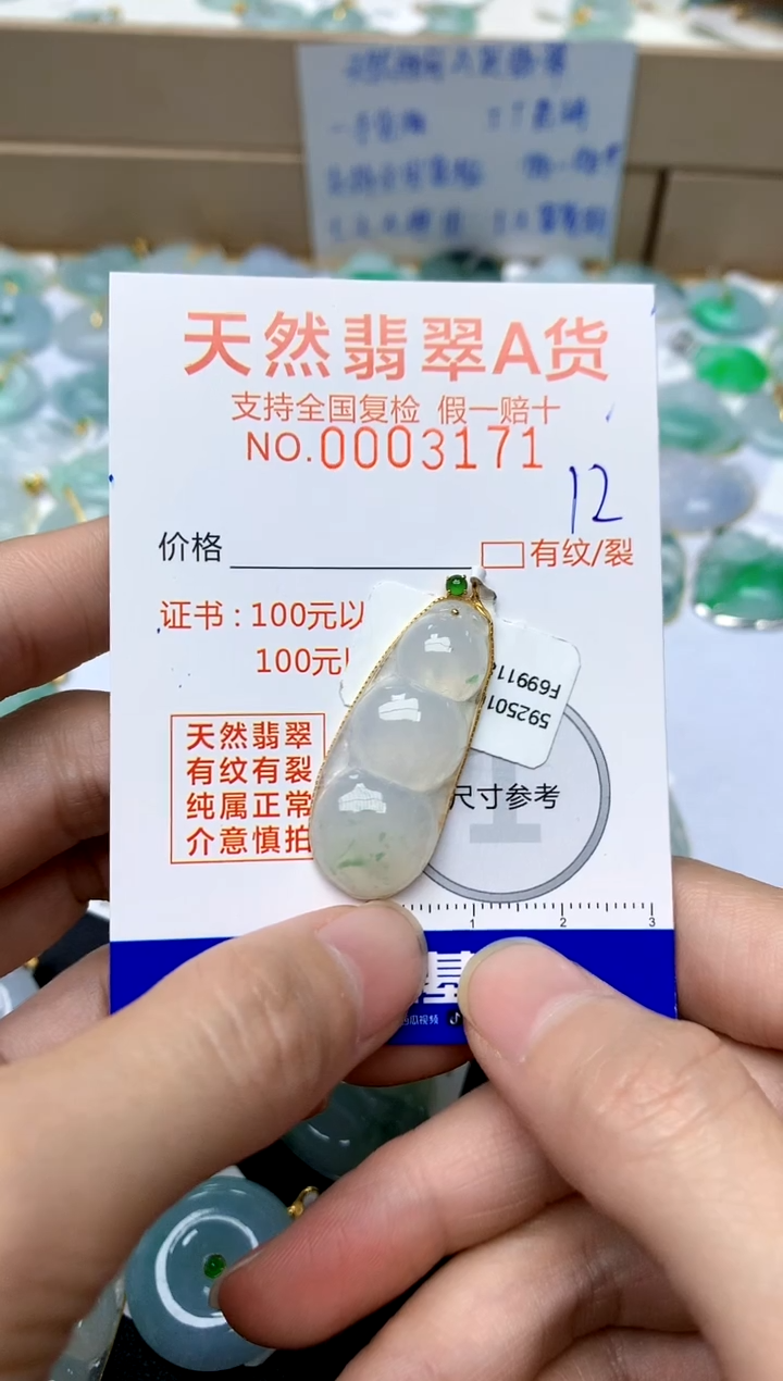 【闪购商品】翡翠颈饰18K金镶嵌12天然A货翡翠