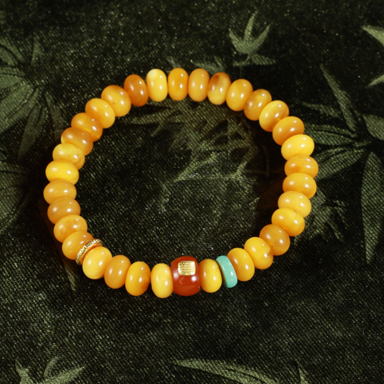 【蜜蜡安算】心如珠宝 蜜蜡算盘珠手串