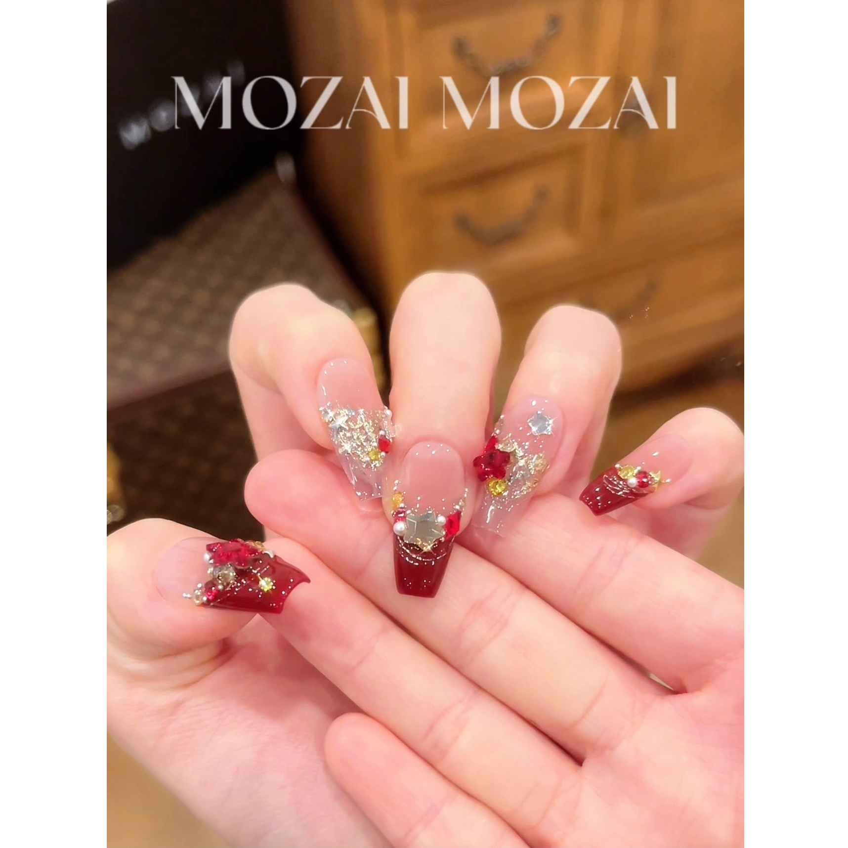 茉哉现货【施家全华钻/红颜知己】纯手工定制美甲拆卸穿戴甲A5264