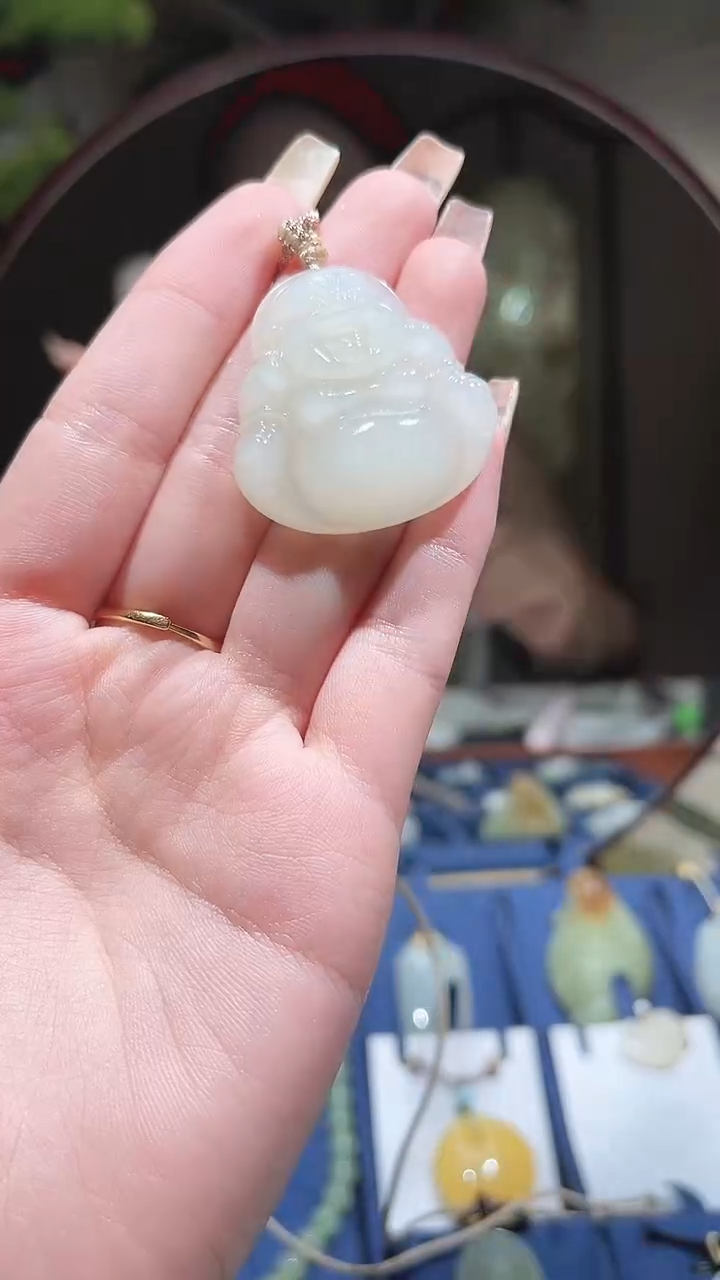 和田玉未镶嵌颈饰DZ62011 白玉佛公