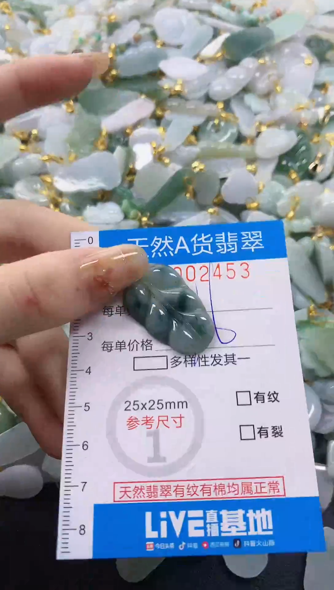 颈饰未镶嵌翡翠净货挂件-2453