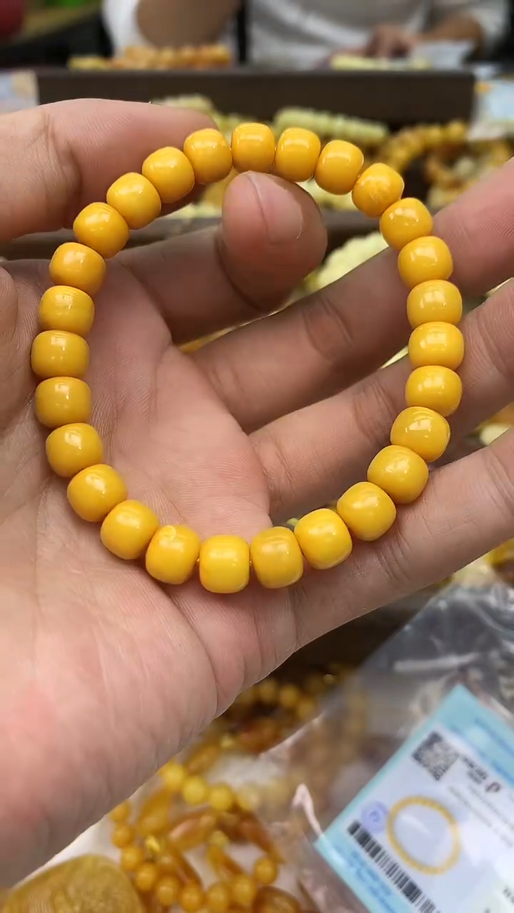 裸石蜜蜡未镶嵌手串卡8