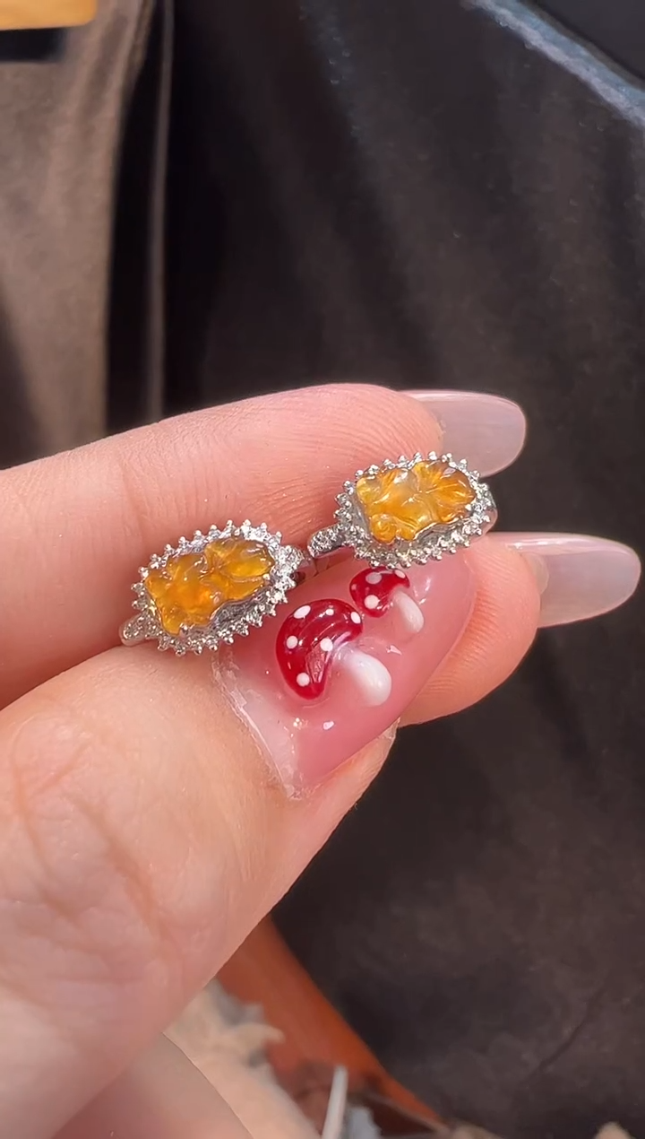 【闪购商品】翡翠耳饰18K金镶嵌耳饰