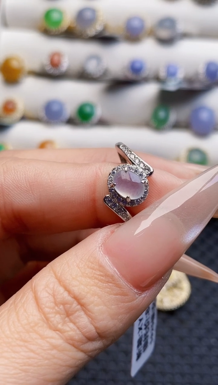 银S925镶嵌戒指翡翠1068