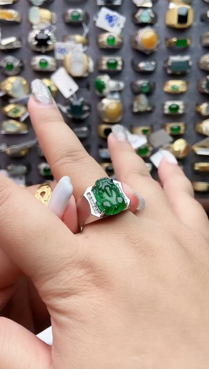 未镶嵌戒指翡翠天然翡翠男戒