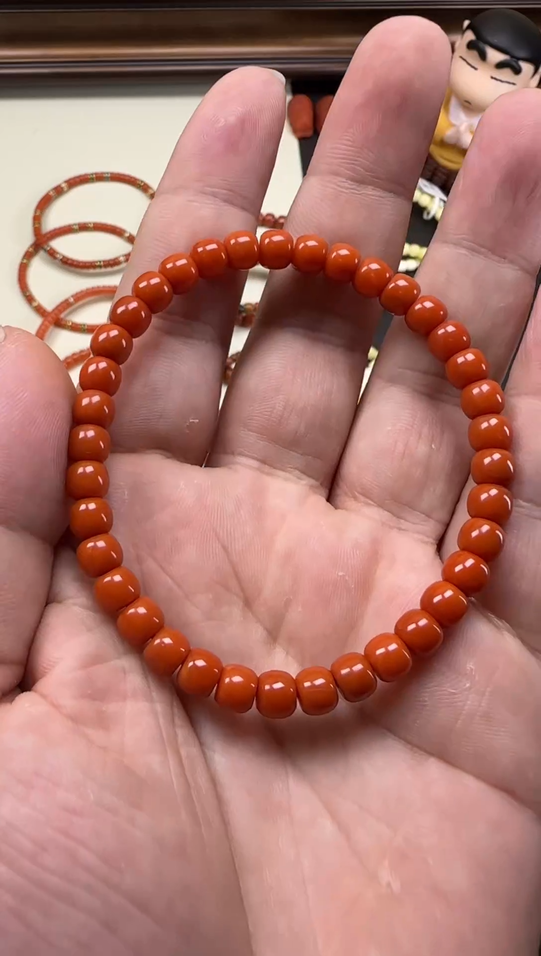 未镶嵌手串南红玛瑙凹*曼6mm精工老型