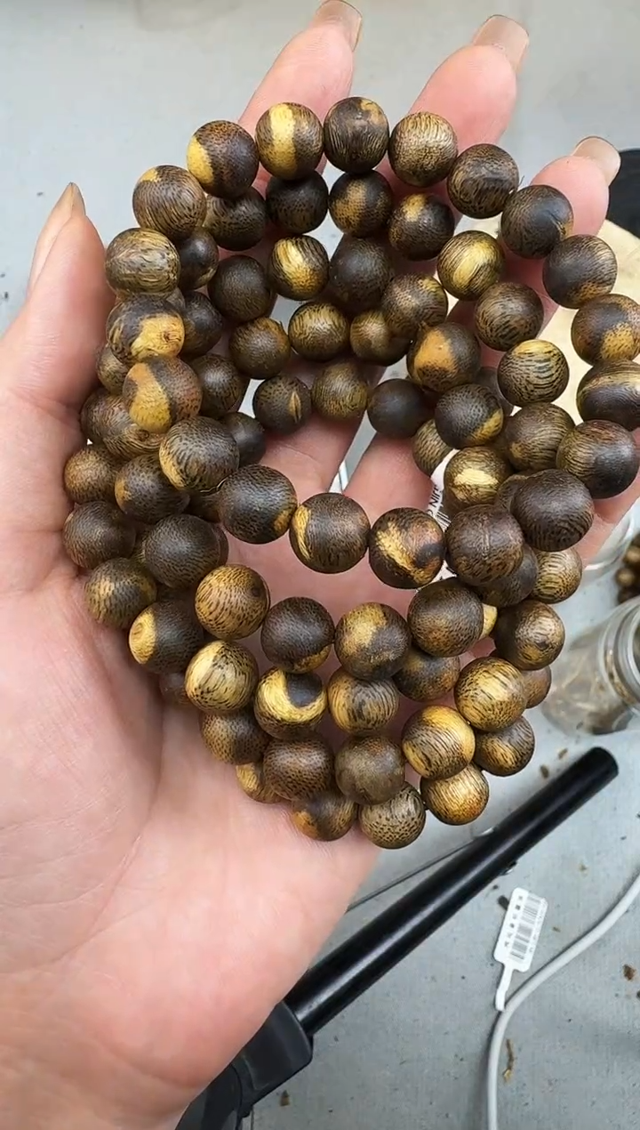 沉香手串1008张勺子圆珠单圈多样性发一