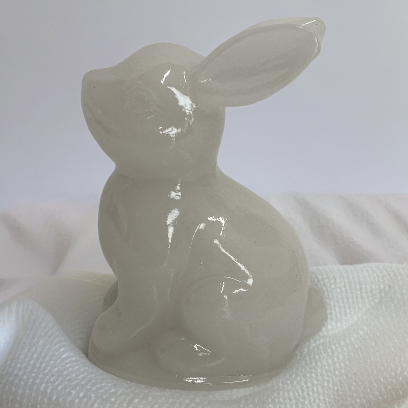 旺旺白玉[望月兔]适合客厅玄关电视柜书桌办公室装饰礼品动物