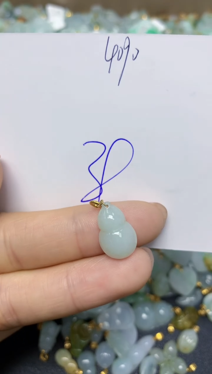 【闪购商品】翡翠挂件18K金镶嵌 天然翡翠A货