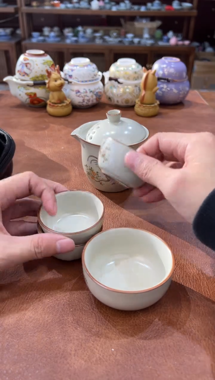 真的很便宜会开片的旅行茶具