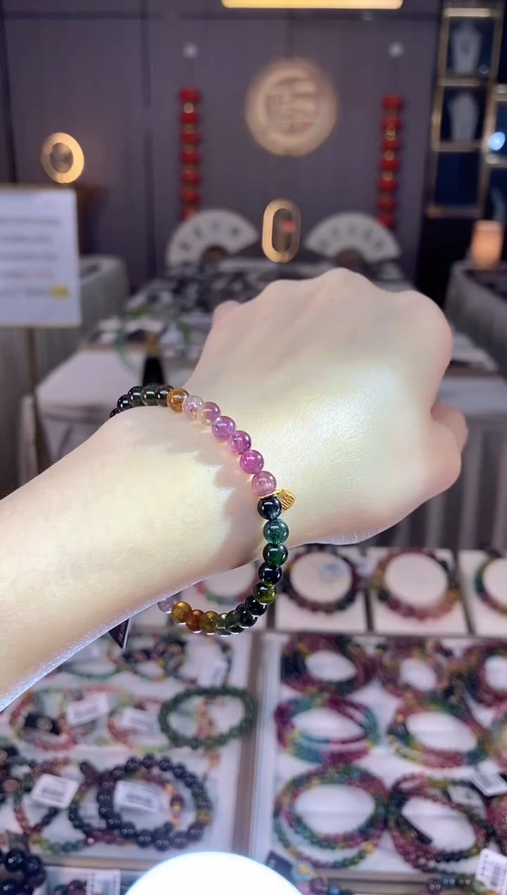 未镶嵌老矿碧玺单圈手串5mm+碧玺dan多样性发货一条