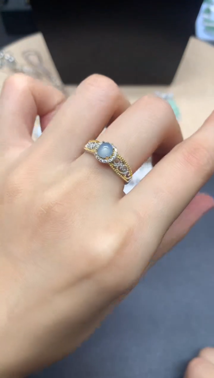 【闪购商品】翡翠戒指银S925镶嵌蛋面【无服务费】