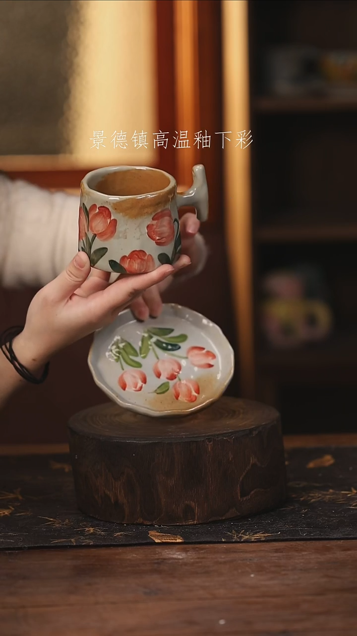 陶瓷 景德镇高温釉下手绘陶瓷@L003@