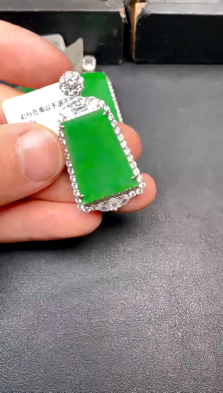 吊坠(不含链)银S925镶嵌翡翠吊坠