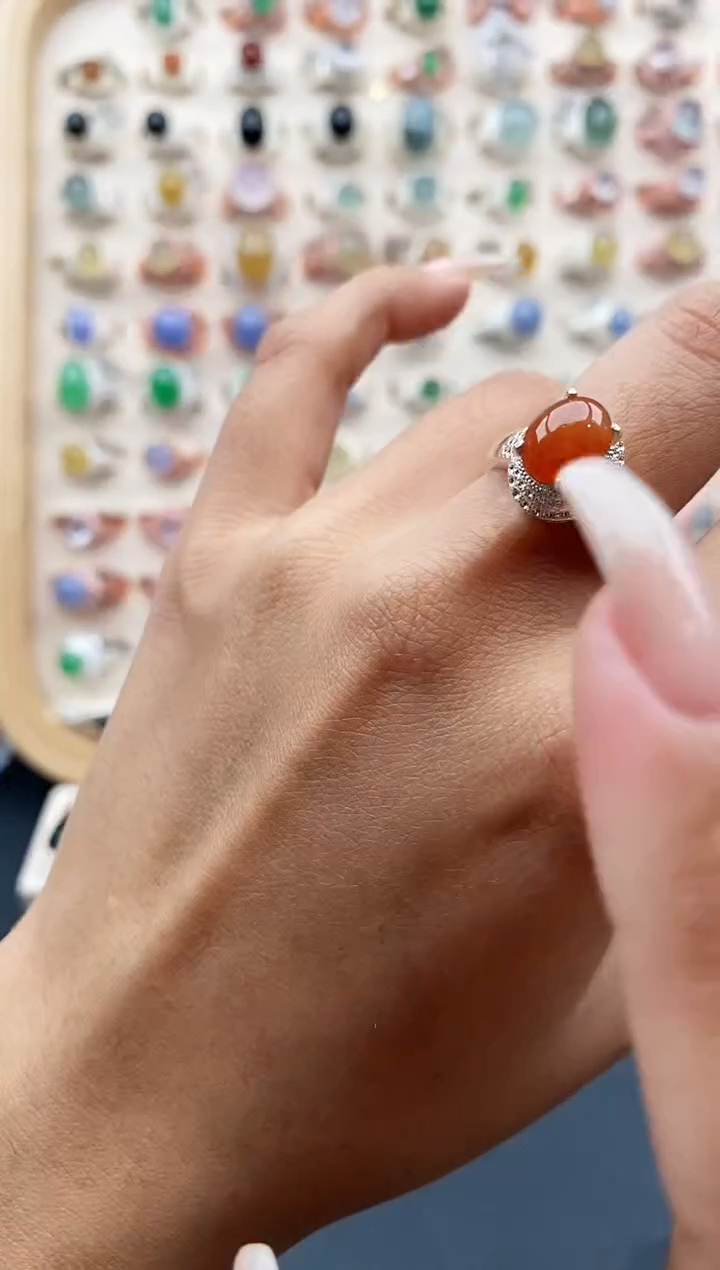 【闪购商品】翡翠戒指未镶嵌缅甸天然A货翡翠444   2-3