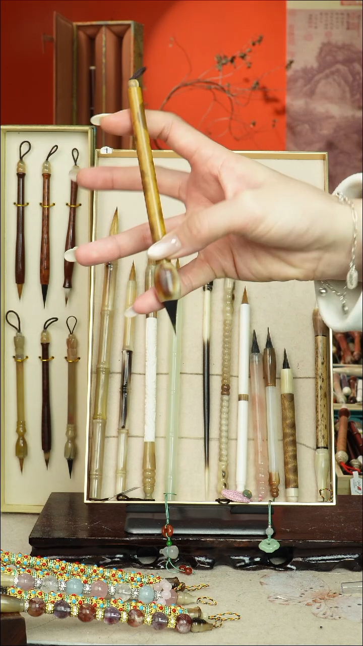 108号闪孤品高货毛笔链接 清水试笔 蘸墨不退