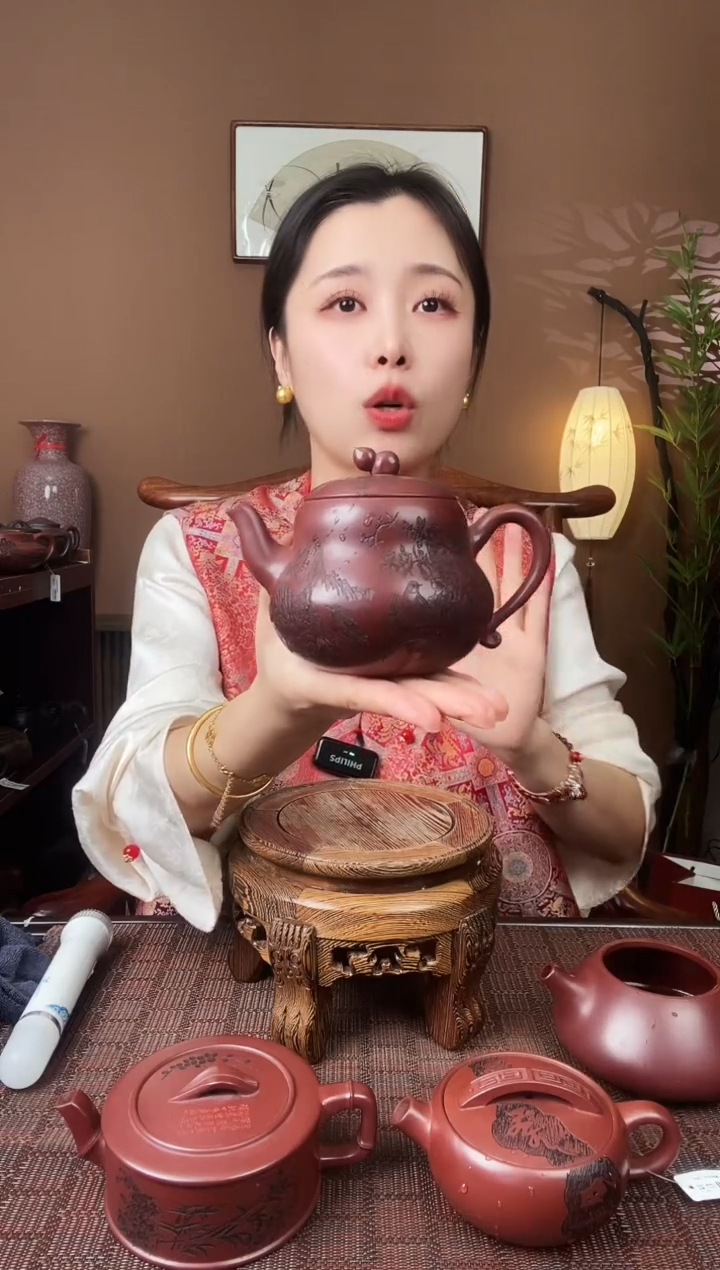 【闪购商品】紫砂茶壶YSZS209龙血砂观山葫芦