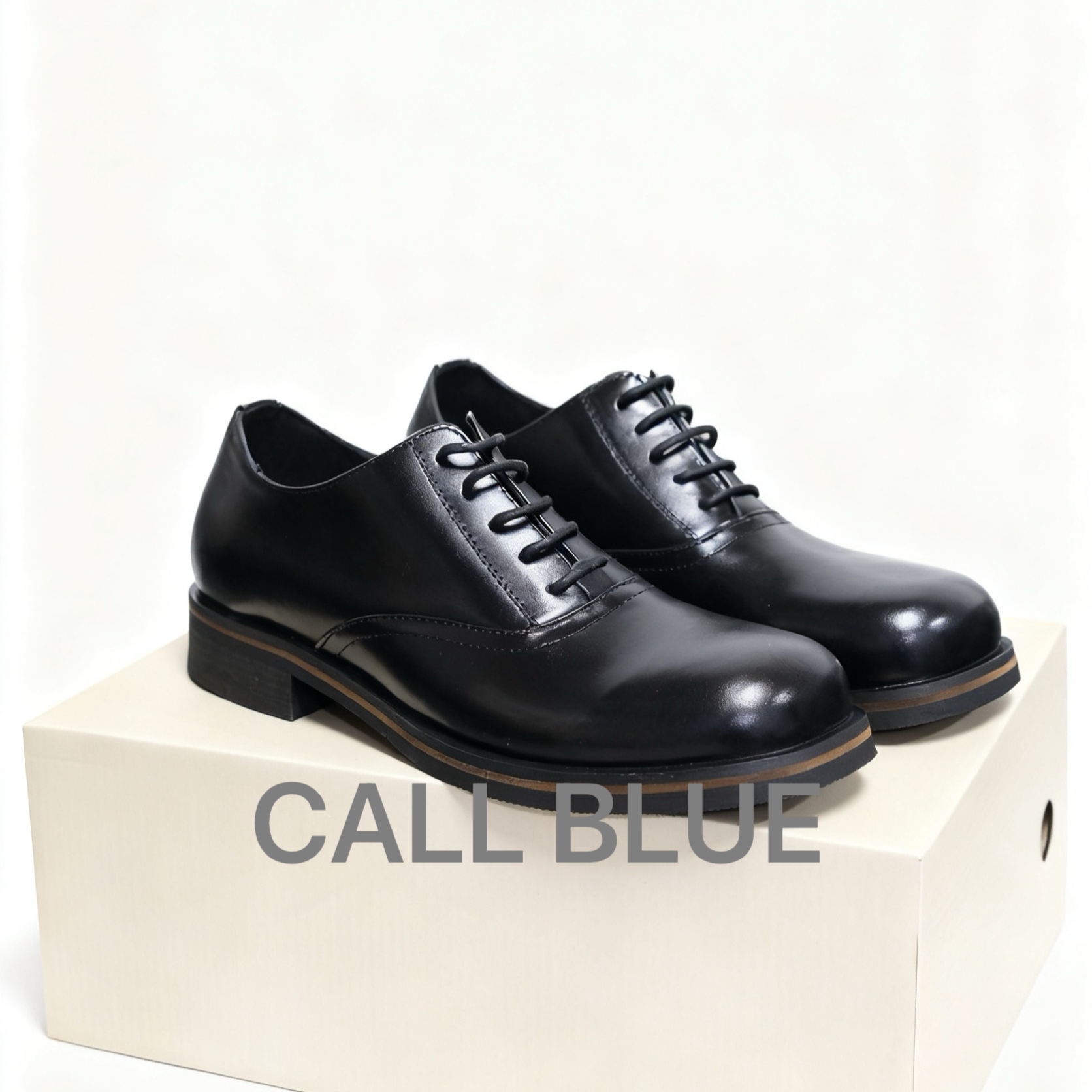 【RA534】头层牛皮油光老钱风真皮方头德比增高休闲复古商务皮鞋男