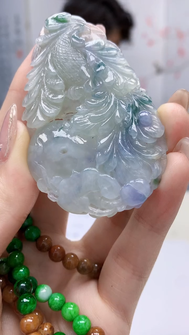 【闪购商品】定制翡翠未镶嵌5145jw-毛货挂件69赠珠链