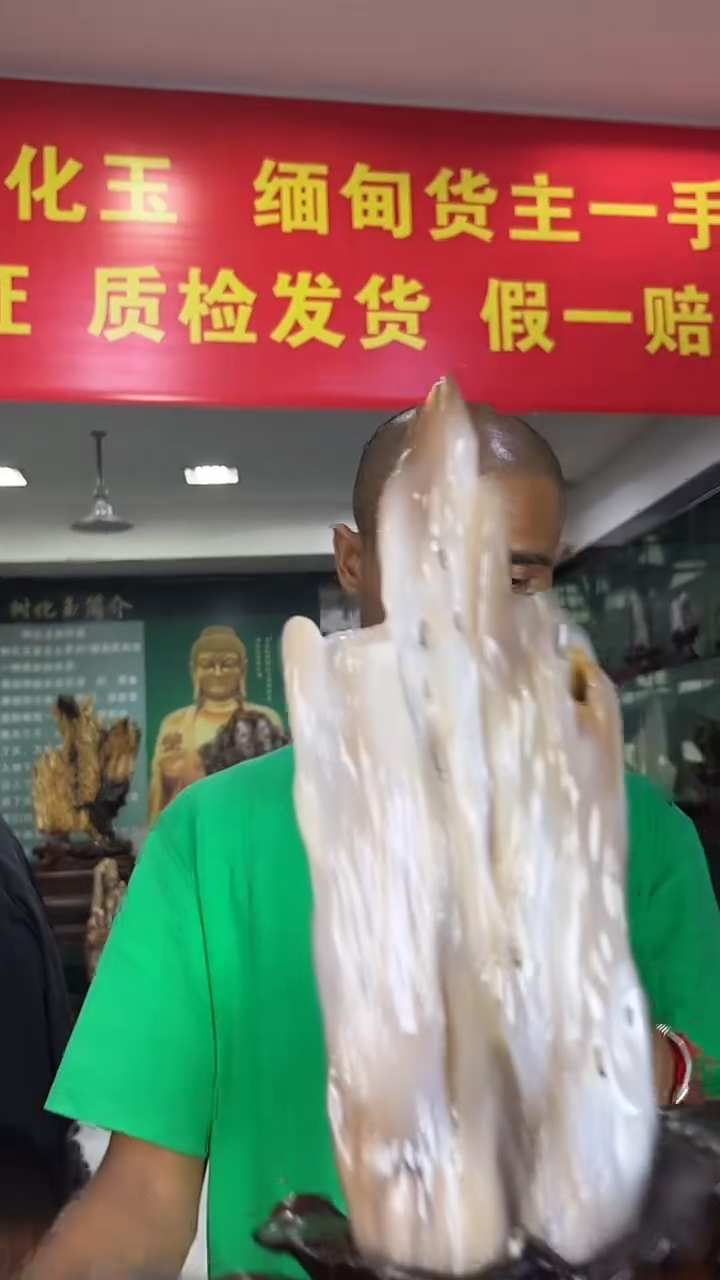 缅甸天然树化玉摆件