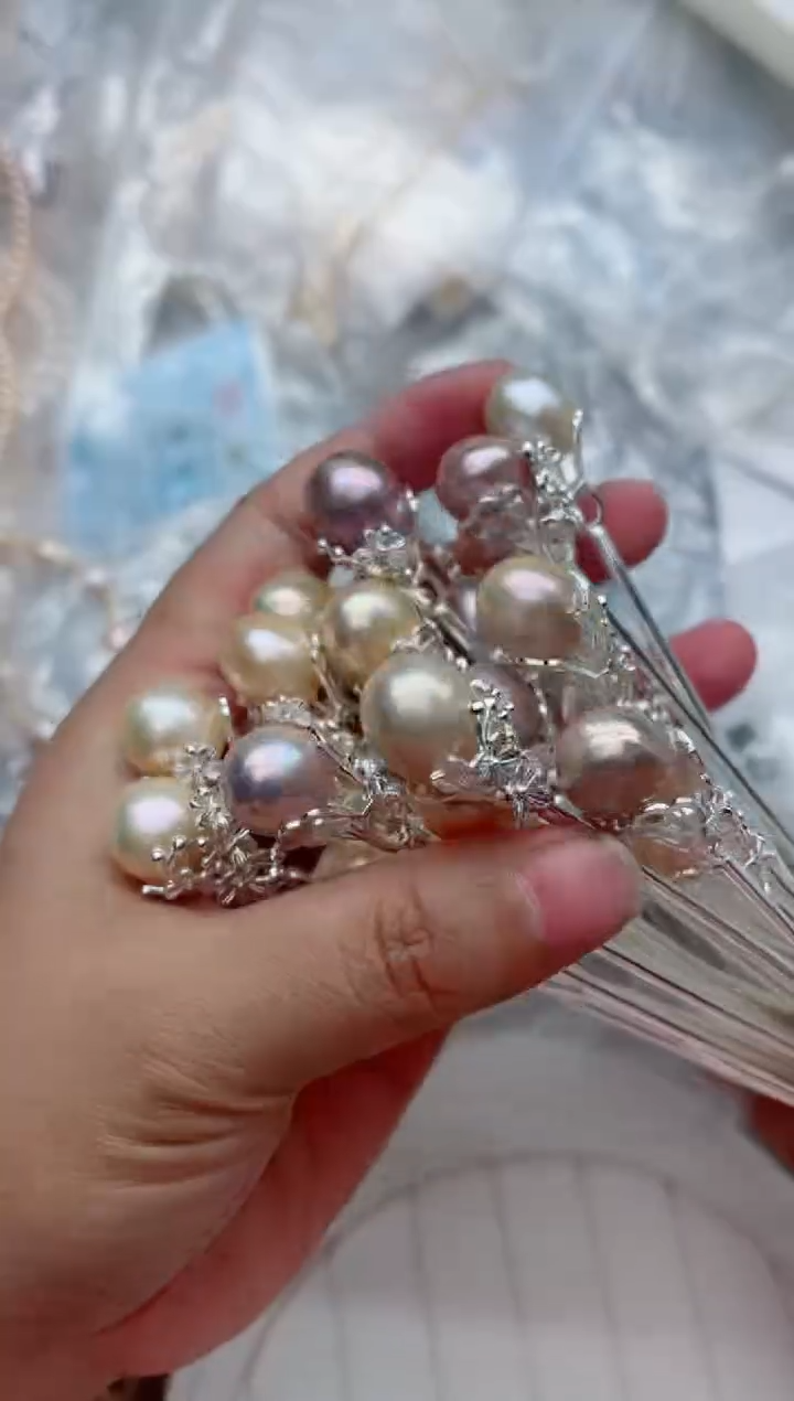 未镶嵌发簪淡水珍珠多样性发其一，非无暇