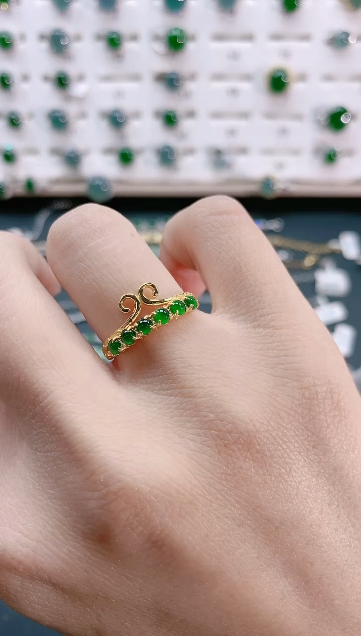 【闪购商品】翡翠戒指银S925镶嵌天然翡翠