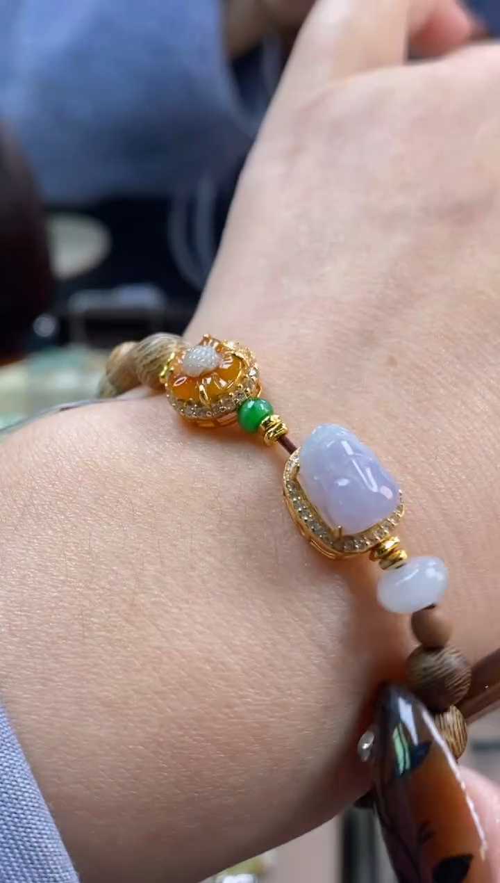 颈饰银S925镶嵌翡翠净货16513