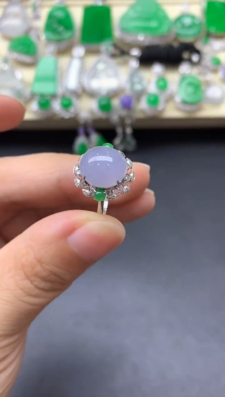 18K金镶嵌戒指翡翠334-中国好珍宝