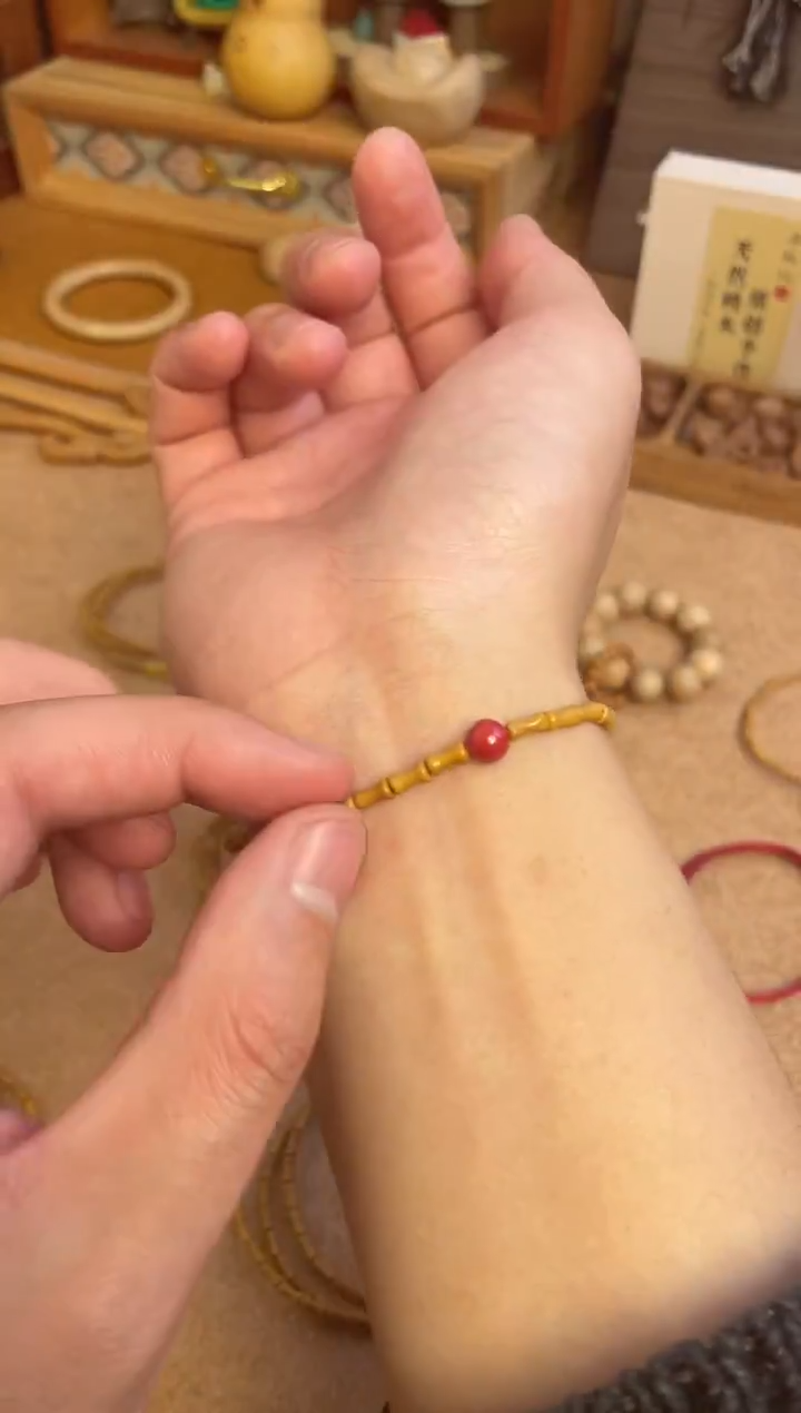 竹节手串一物一拍加红色莎莎款