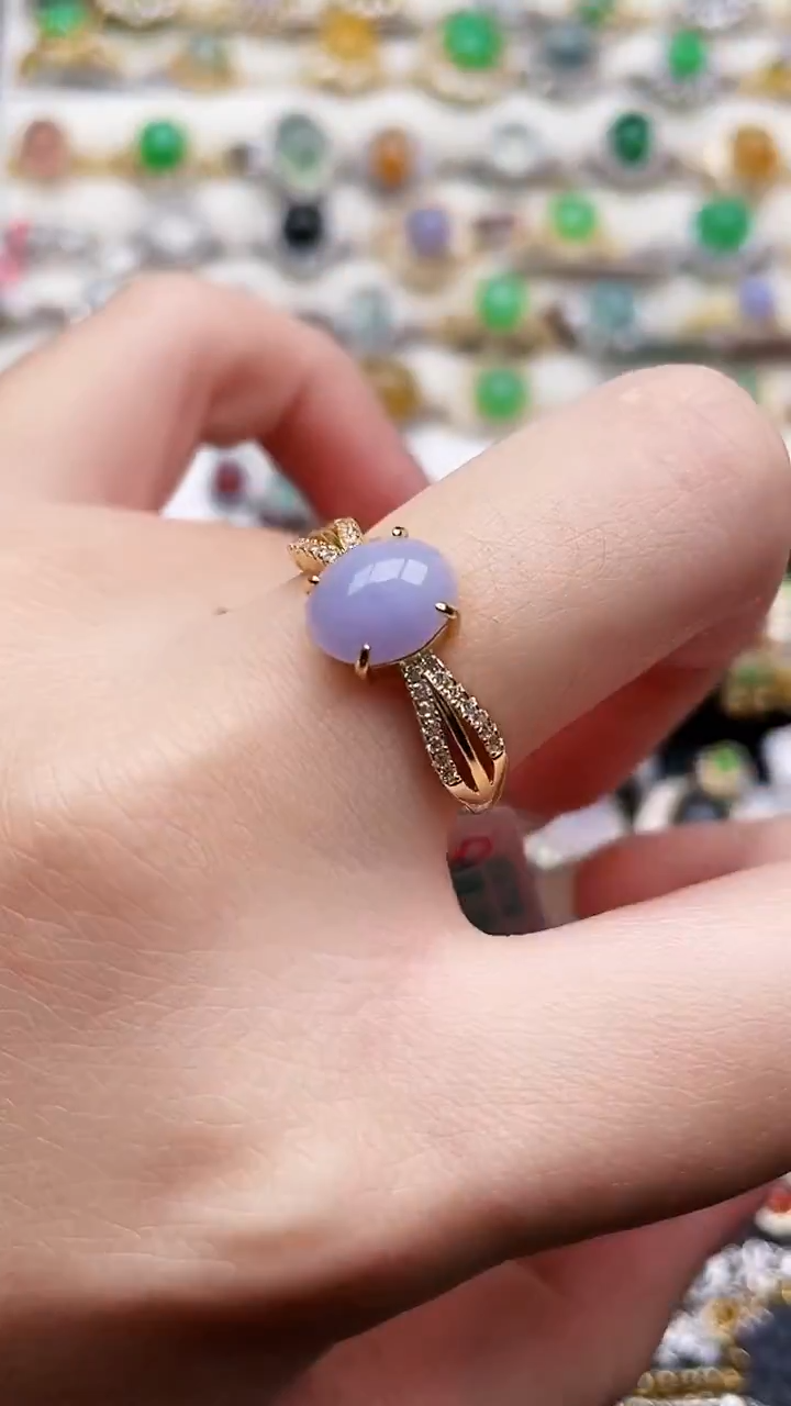 银S925镶嵌戒指翡翠124