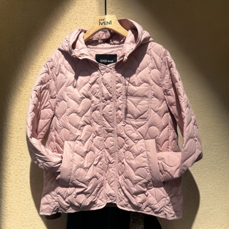 【水淼】1561无胆轻薄短羽绒服粉色黑色紫色宽松时尚大码女装