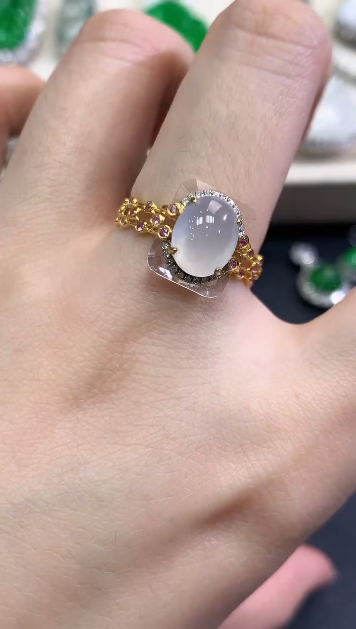 【闪购商品】翡翠戒指18K金镶嵌B31   