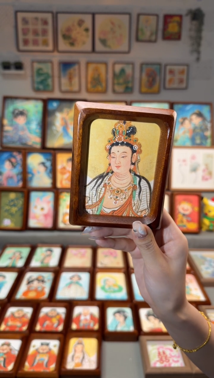 国画自在观音 手绘国画4