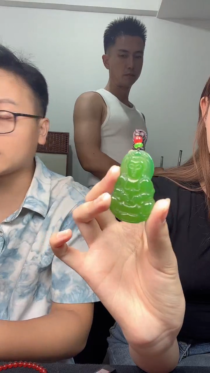 玛瑙/玉髓颈饰未镶嵌3599天然珠宝玉满绿观音带绳子多样性发一个