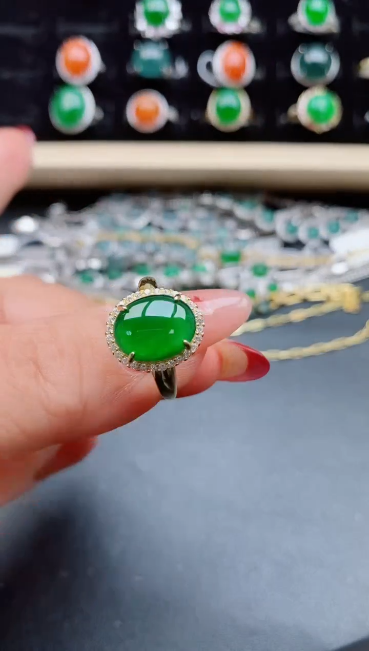 【闪购商品】翡翠戒指银S925镶嵌508550