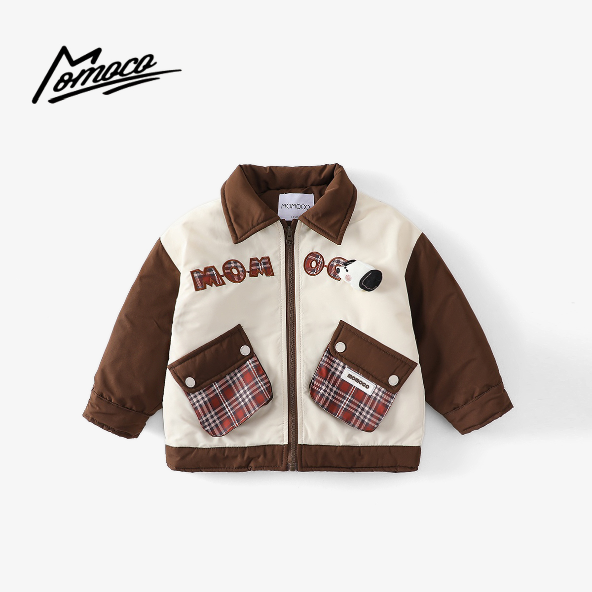 MOMOCO/玛米玛卡冬季新款男童潮流小狗玩偶棉服外套77430107015