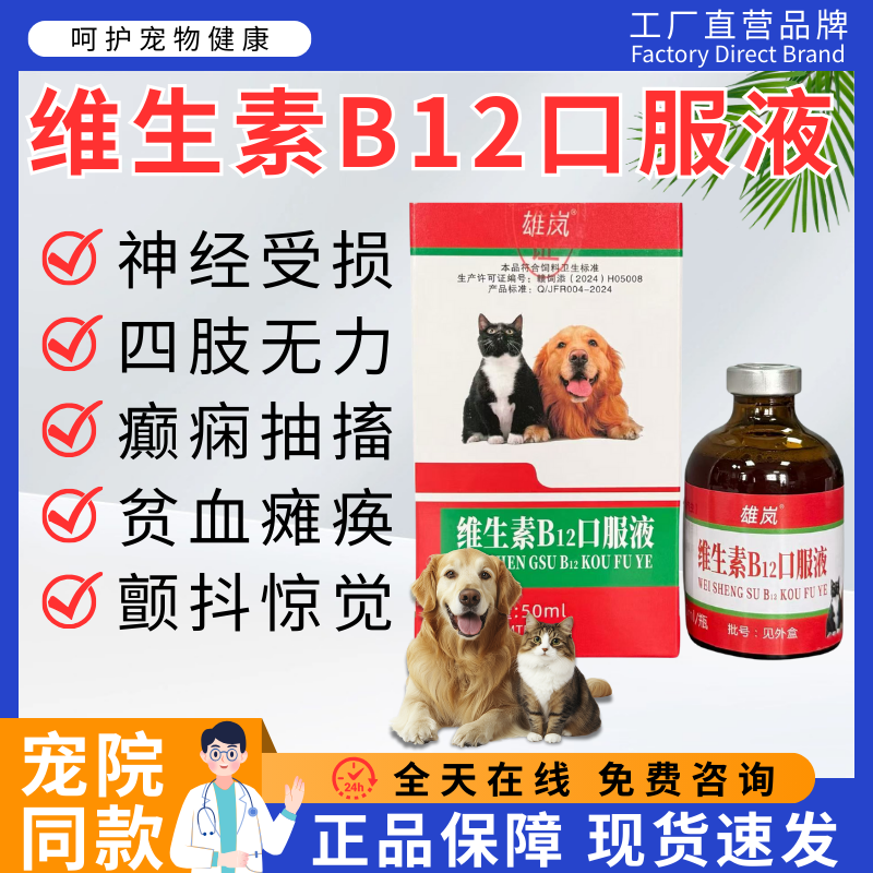 狗狗神经炎专用特效维生素B12宠物猫咪神经修复抽搐后腿无力瘫痪