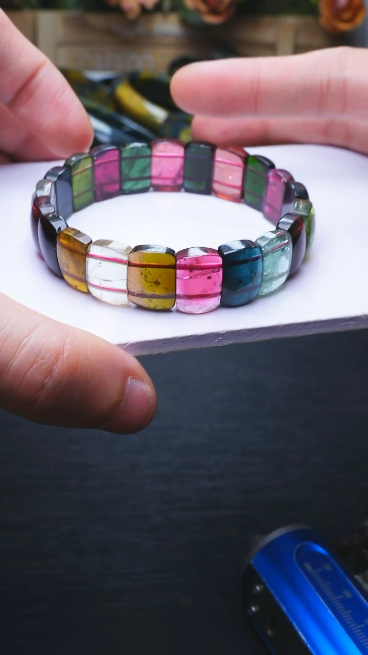 【闪购商品】碧玺L008老料色标碧玺镯牌未镶嵌多样性发其一