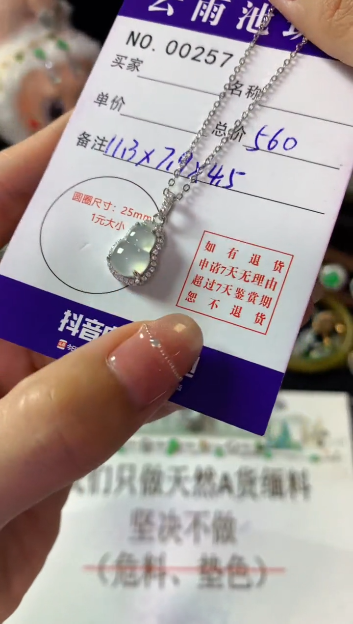 颈饰银S925镶嵌翡翠翡翠