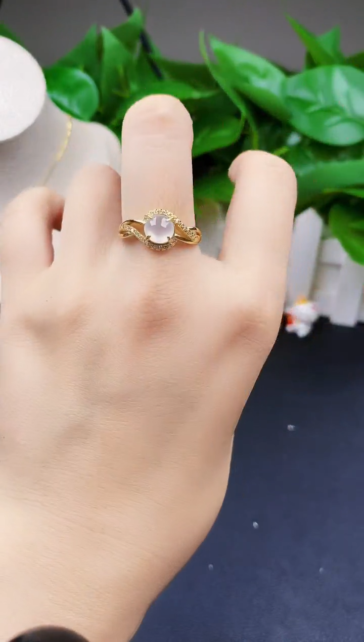 翡翠戒指银S925镶嵌12