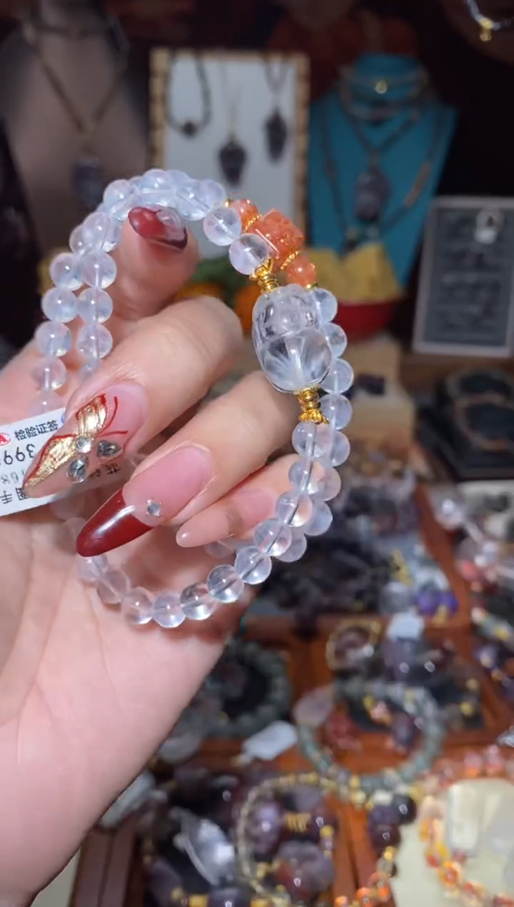 【闪购商品】水晶双圈手串未镶嵌蓝针