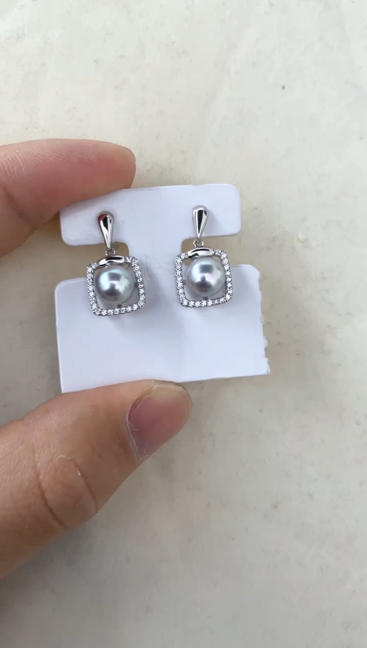【闪购商品】海水珍珠耳饰银S925镶嵌耳钉