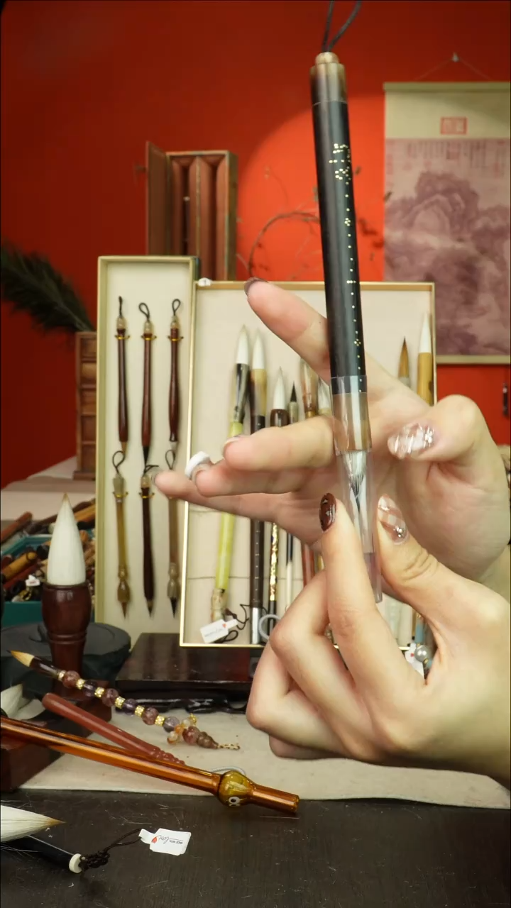 120号闪孤品高货毛笔链接 清水试笔 蘸墨不退