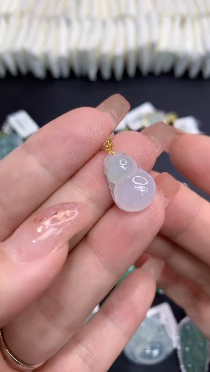 吊坠(不含链)18K金镶嵌翡翠111