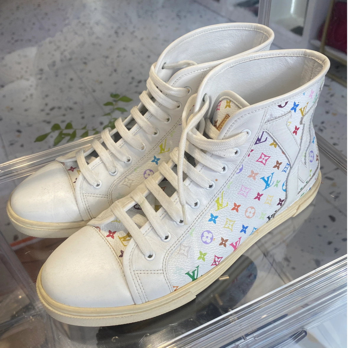 未使用 LouisVuitton/路易威登 汤/ 白三彩 Trainer 36.5码