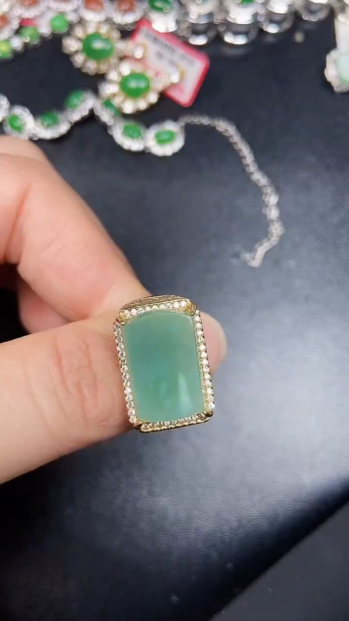 银S925镶嵌戒指翡翠1420